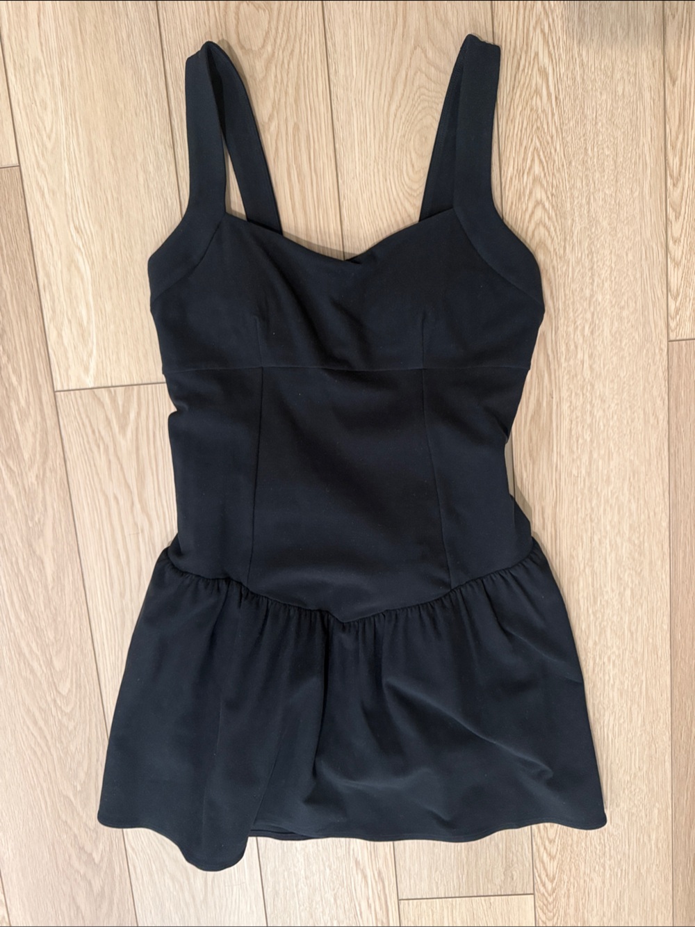 ALO Yoga Kids Black One-Piece Bodysuit with Skirt